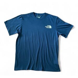 North Face Men’s T Shirt Crew Neck Blue Cotton Short Sleeve Regular Fit Size L